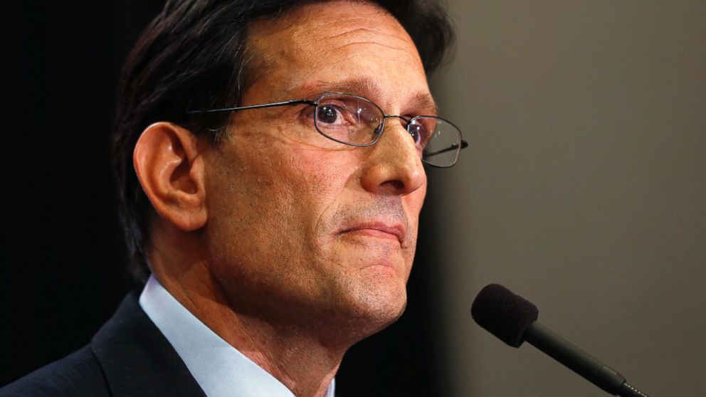 PHOTO: House Majority Leader Eric Cantor delivers a concession speech in Richmond, Va., June 10, 2014. Cantor lost in the GOP primary to tea party candidate Dave Brat.