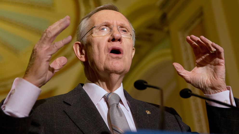 PHOTO: Senate Majority Leader Harry Reid answers a question about the possibility of an immigration reform vote in the House, during a news conference on Capitol Hill in Washington, Nov. 5, 2013.