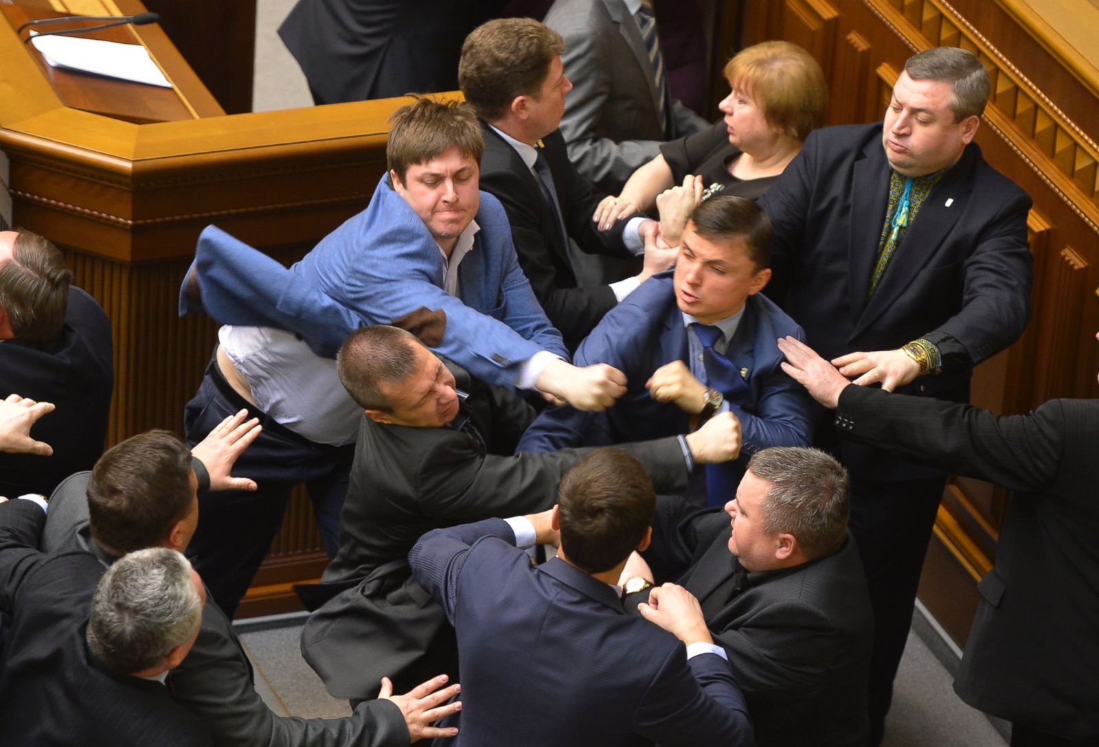 Ukraine parliament brawl