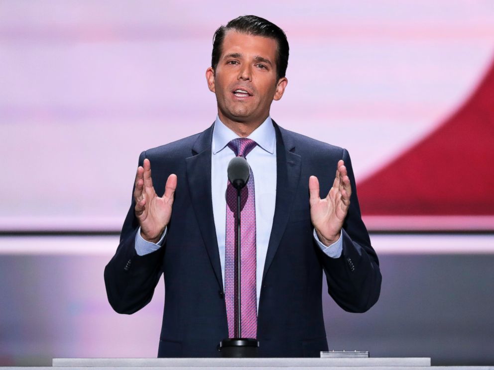 PHOTO:Donald Trump, Jr., son of presumptive Republican presidential nominee Donald Trump, speaks during the second day of the Republican National Convention in Cleveland, July 19, 2016. 