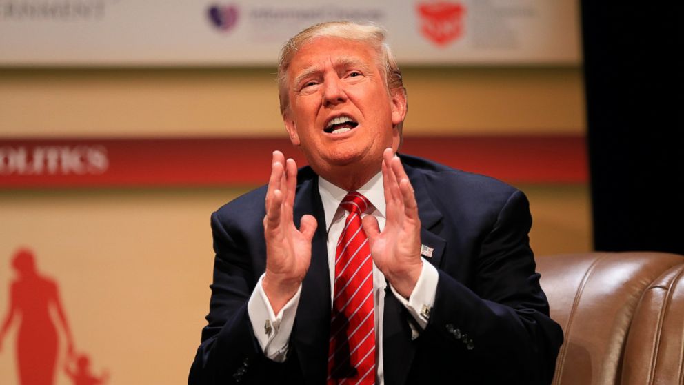 PHOTO: Republican presidential candidate, real estate mogul Donald Trump, speaks at the Family Leadership Summit in Ames, Iowa, July 18, 2015.