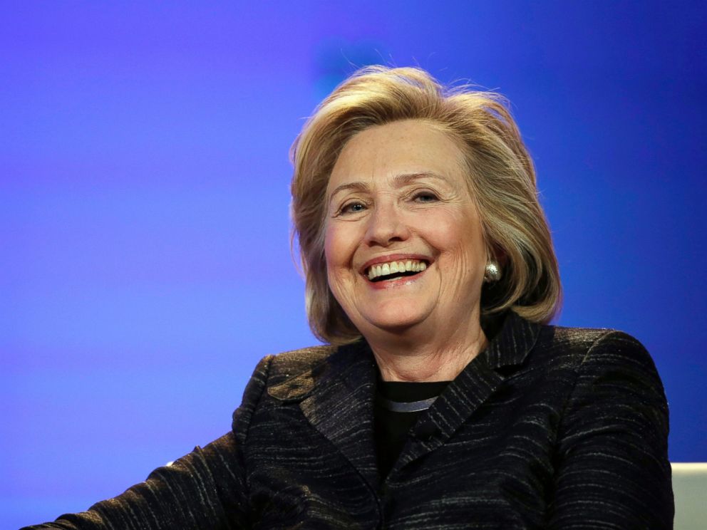 PHOTO: Hillary Rodham Clinton smiles during a keynote address at the Watermark Silicon Valley Conference for Women, Feb. 24, 2015, in Santa Clara, Calif.