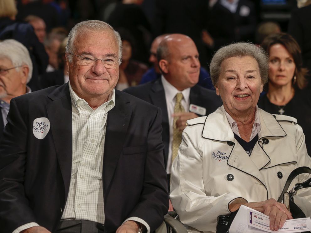 PHOTO: Joe and Marlene Ricketts, parents of Republican gubernatorial candidate Pete Ricketts, are seen prior to a debate in Lincoln, Nebraska, Oct. 2, 2014.