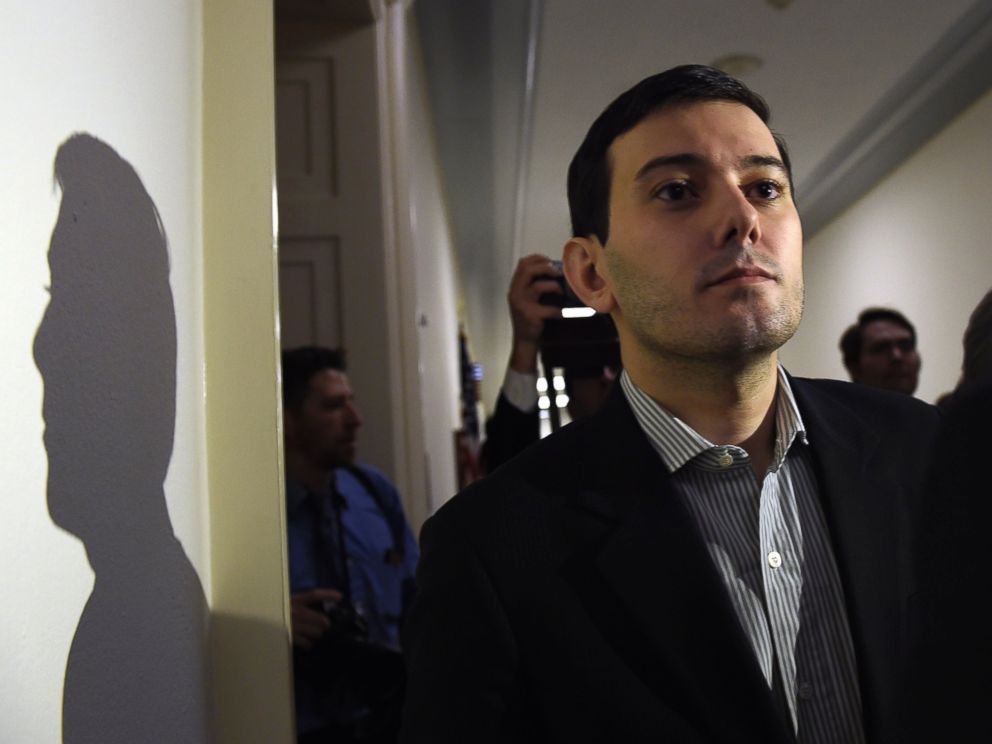 PHOTO: Pharmaceutical chief Martin Shkreli is followed by reporters on Capitol Hill in Washington, Feb. 4, 2016, following his appearance before the House Committee on Oversight and Reform Committee.