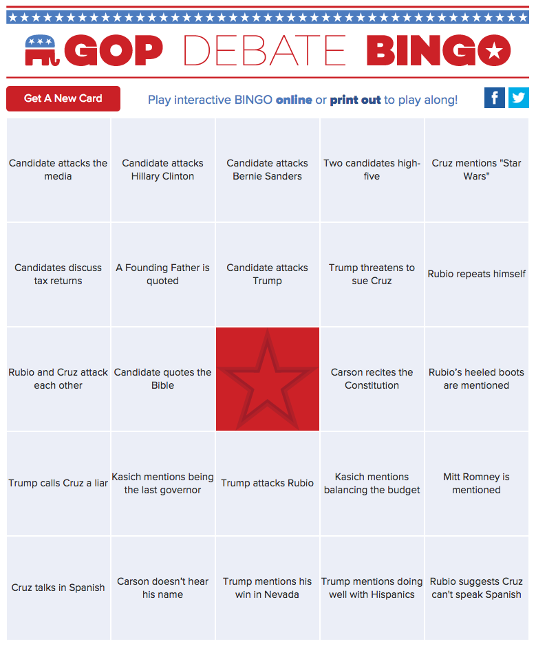 Republican Debate: 2016 GOP Bingo - ABC News