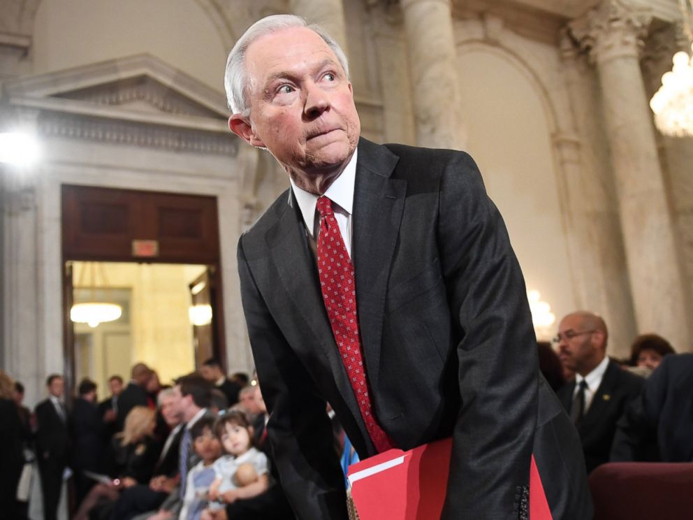 PHOTO: Senator Jeff Sessions (R-AL) is seen before his Attorney General confirmation hearing at the Russell Senate Office Building, Jan. 10, 2017, in Washington, DC.
