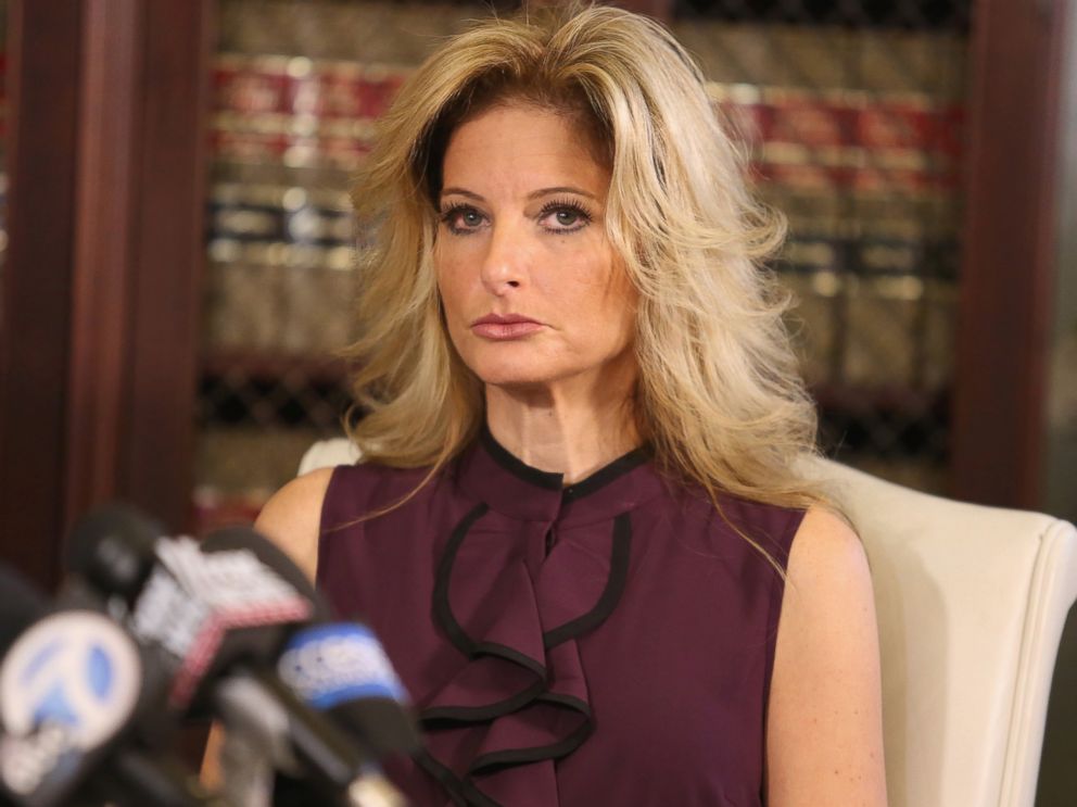 PHOTO: Summer Zervos, a former candidate on The Apprentice season five, who is accusing Donald Trump of inappropriate sexual conduct, speaks to the press with her attorney Gloria Allred, Oct. 14, 2016 in Los Angeles.