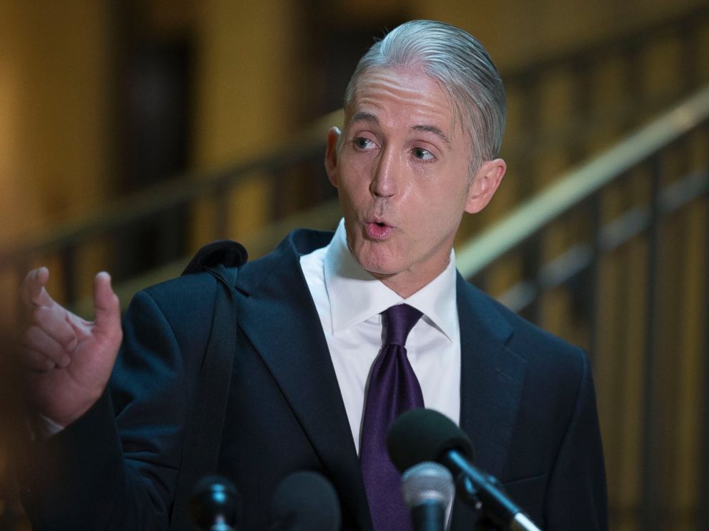 PHOTO: Representative Trey Gowdy, speaks to the media in Washington, D.C., Sept. 3, 2015.