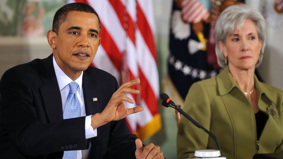PHOTO: U.S. President Barack Obama makes opening remarks at a bipartisan summit on health care as Kathleen Sebelius, U.S. secretary of health and human services, listens at right, in Washington, Feb. 25, 2010.