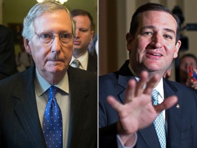 PHOTO: Senate Minority Leader Mitch McConnell, R-Ky., and Sen. Ted Cruz, R-Texas, Oct. 16, 2013, in Washington.