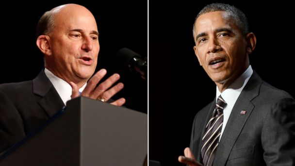 From left to right, Rep. Louie Gohmert of Texas and President Barack Obama speak at the National Prayer Breakfast in Washington, Feb. 6, 2014. GTY obama gohmert prayer breakfast jtm 140206 16x9 608 Prayer (Briefly) Unites Obama and Tea Party Foe Louie Gohmert