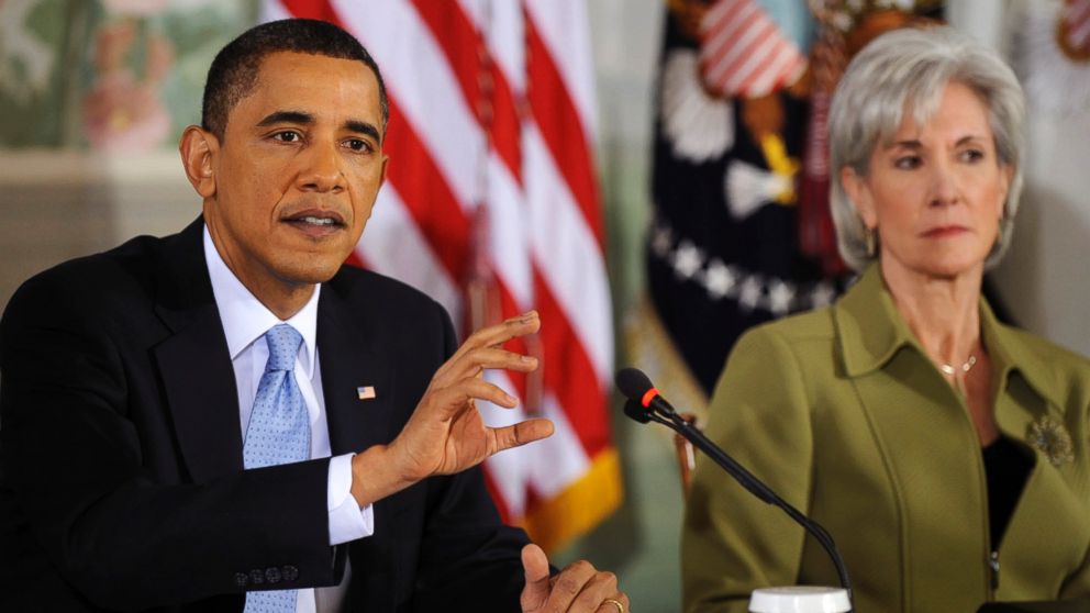 PHOTO: U.S. President Barack Obama makes opening remarks at a bipartisan summit on health care as Kathleen Sebelius, U.S. secretary of health and human services, listens at right, in Washington, Feb. 25, 2010.