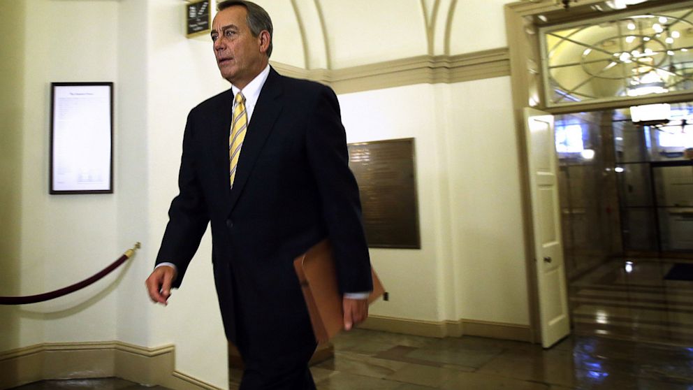 PHOTO: Rep. John Boehner arrives at the U.S. Capitol in Washington, DC., Oct. 9, 2013.