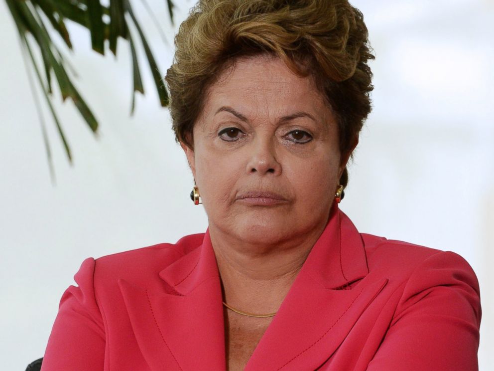 PHOTO: Brazilian President Dilma Rousseff listens to questions during a meeting at her office at the Planalto Palace in Brasilia, Brazil, July 11, 2013.