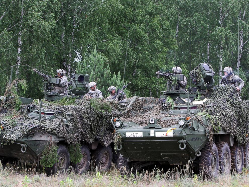 PHOTO: Soldiers from the U.S. Pennsylvania National Guard take part in a field training exercise during the first phase Saber Strike 2014, at the Rukla military base, Lithuania, on June 14, 2014.