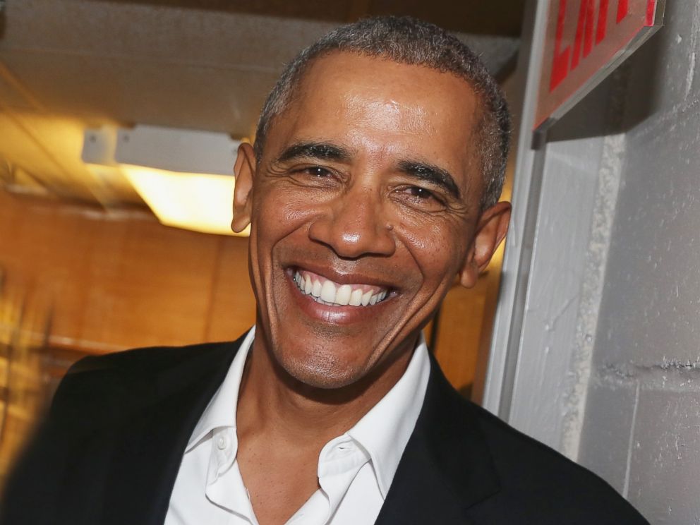 PHOTO: The 44th President of The United States Barak Obama, poses backstage at The Roundabout Theatre Companys production of Arthur Millers The Price on Broadway at The American Airlines Theatre on February 24, 2017 in New York City. 
