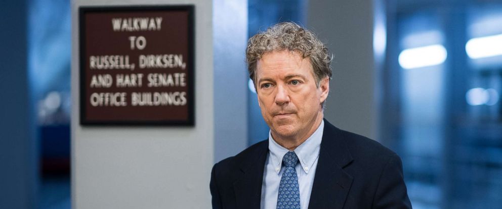PHOTO: Sen. Rand Paul arrives for a vote in the Capitol, Jan. 10, 2018.