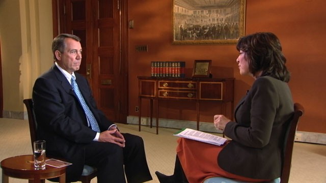 PHOTO: House Speaker John Boehner is interviewed on