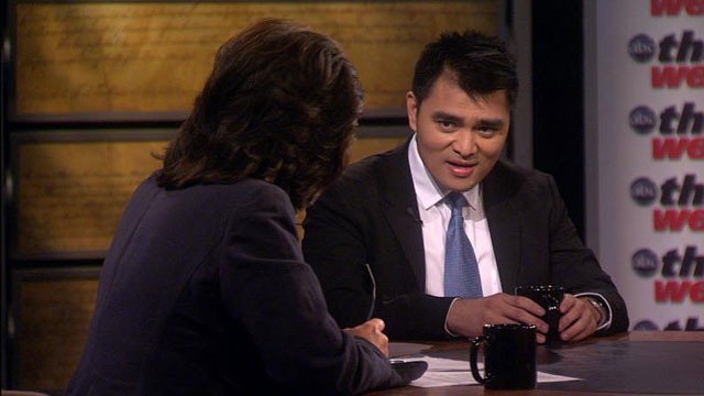 PHOTO:&nbsp;Jose Antonio Vargas tells his story as an illegal immigrant on "This Week with Christiane Amanpour"