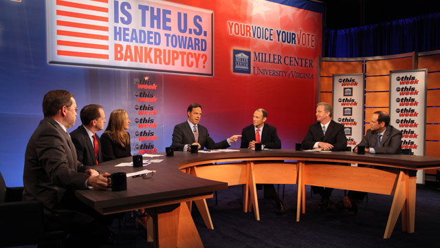 PHOTO: Sundays "This Week" panel, in partnership with the University of Virginias Miller Center, tackles the question "Is the U.S. Headed Toward Bankruptcy?"