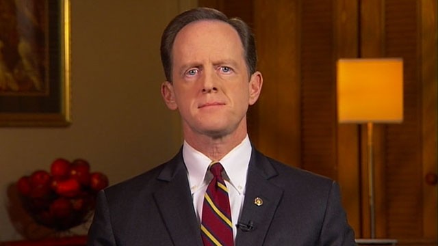 PHOTO: Senator Pat Toomey, R-Pa., is interviewed on