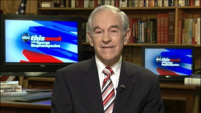 PHOTO: Republican presidential candidate Ron Paul is interviewed on "This Week."