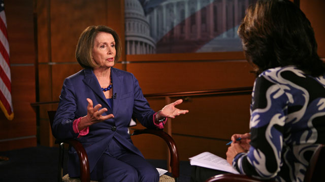 PHOTO: Dem. Leader Nancy Pelosi sits with "This Week" anchor Christiane Amanpour.