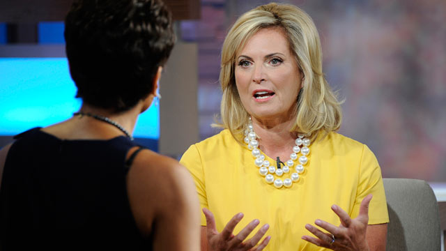 PHOTO: Ann Romney, wife of Presidential candidate Mitt Romney, talks to Robin Roberts, during an interview on Good Morning America, July 19, 2012.