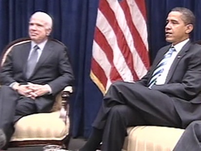 Picture of Sen. McCain and president-elect Obama in Chicago.