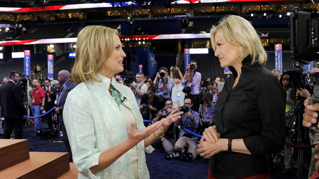 PHOTO: Diane Sawyers exclusive interview with Ann Romney, taped the afternoon of her anticipated speech, August 282012 on "World News with Diane Sawyer,".