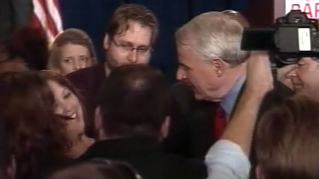 VIDEO: A woman at Mayor Tom Barretts election party says he was upset when he conceded.
