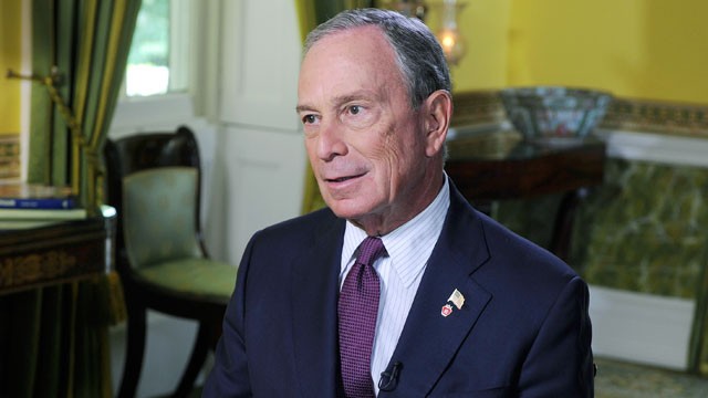 PHOTO: This Week anchor Christiane Amanpour speaks with New York City Mayor Michael Bloomberg.