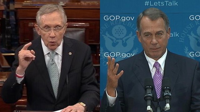 VIDEO: John Boehner and Harry Reid criticize one another during the government shutdown.