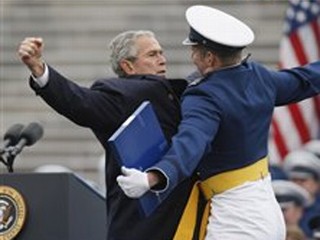 Bush and Air Force Grads Go Wild