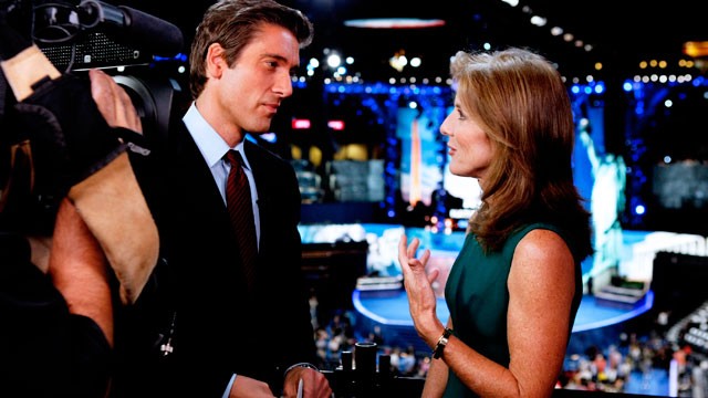 PHOTO: David Muir interviews Caroline Kennedy at the Democratic National Convention on Sept. 5, 2012.
