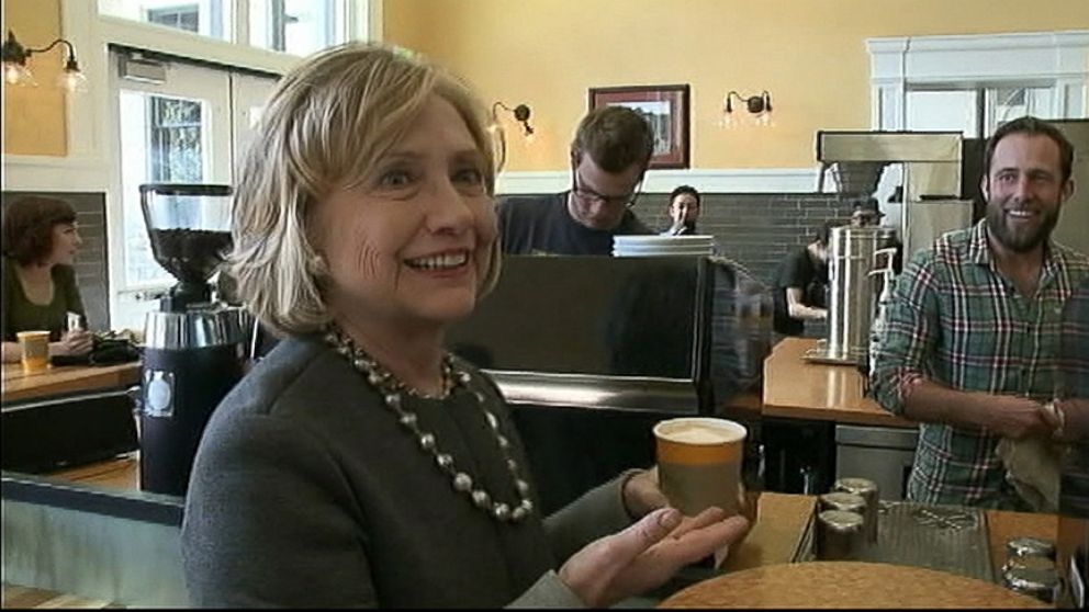VIDEO: Clinton asks, "Is that a marijuana plant?" after looking at a design made of foamy, steamed milk.
