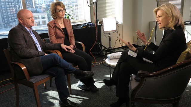 PHOTO: Diane Sawyer interviews Gabby Giffords and Mark Kelly, Jan. 6, 2013.