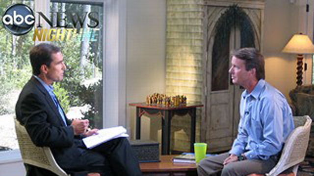PHOTO: John Edwards sits down for an interview with ABC News' Bob Woodruff on Aug. 8, 2008.