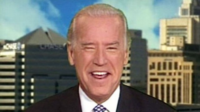 VIDEO: Obama's running mate loses it after watching a spoof of the VP debate.