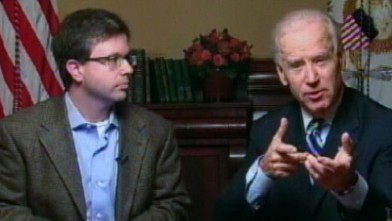 PHOTO: Vice President Joe Biden, right, is seen here addressing questions from Parents Magazine about gun control in this undated photo.
