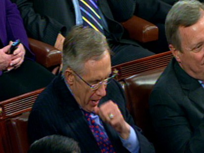 Video of Senator Harry Reid yawning during Obamas State of the Union.