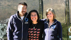 PHOTO Scott Ibaraki, Mandi Adair and Jenna Ricci stop by George Washington University in Washington, D.C. to spread their nuclear disarmament message.