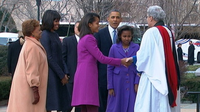 VIDEO: Obama family attends inaugural service at St. John's Episcopal Church.