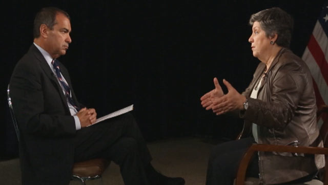 PHOTO: Department of Homeland Security Secretary Janet Napolitano speaks to ABC News in an exclusive interview.