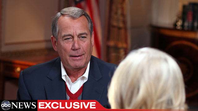 PHOTO: Diane Sawyer speaks with Speaker of the House John Boehner in his first post-election interview.