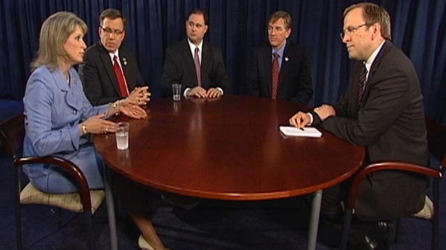 PHOTO:&nbsp;Jonathan Karl sits down with four freshmen members of Congress.