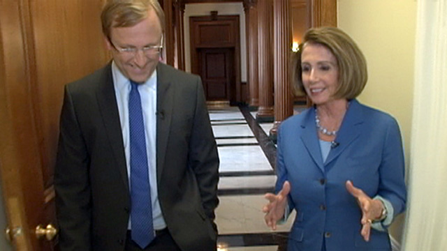 PHOTO: Jon Karl interviews Nancy Pelosi