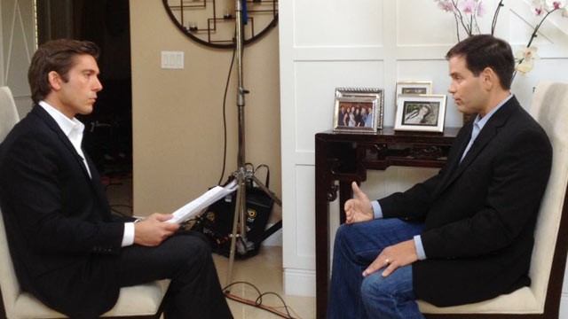 PHOTO: ABC's David Muir interviews Senator Marco Rubio airing tonight on World News.