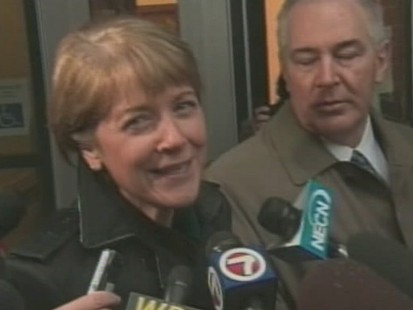 Video of Democrat Martha Coaxley at the polls in Massachusetts.