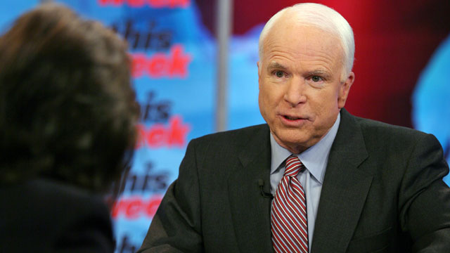 PHOTO: Sen. John McCain (R-Ariz.) appears on "This Week with Christiane Amanpour."